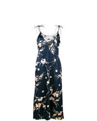 Темно-синее платье-комбинация с цветочным принтом