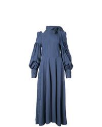 Темно-синее платье-макси в вертикальную полоску от Jill Stuart