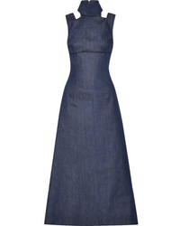 Темно-синее платье-макси с вырезом от Emilia Wickstead