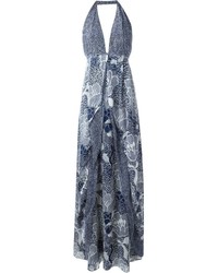 Темно-синее платье-макси с принтом от Diane von Furstenberg