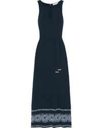 Темно-синее платье-макси с принтом от MICHAEL Michael Kors