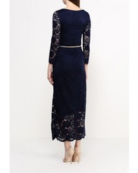 Темно-синее платье-макси от Aurora Firenze