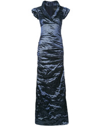 Темно-синее платье-макси от Nicole Miller