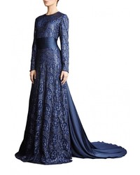 Темно-синее платье-макси от Sahera Rahmani