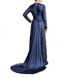 Темно-синее платье-макси от Sahera Rahmani