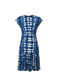 Темно-синее платье-миди с принтом тай-дай от Proenza Schouler