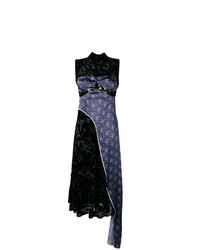 Темно-синее платье-миди с принтом от Marine Serre