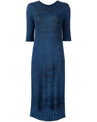 Темно-синее платье-миди с принтом от Raquel Allegra