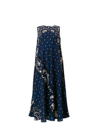 Темно-синее платье-миди с принтом от RED Valentino