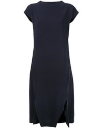 Темно-синее платье-миди с разрезом от Enfold