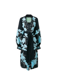 Темно-синее платье-миди с цветочным принтом от Yuliya Magdych