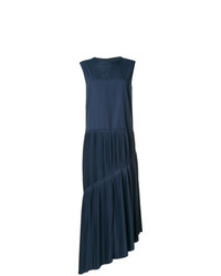 Темно-синее платье-миди со складками от Cédric Charlier