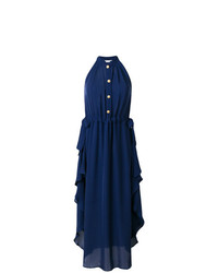 Темно-синее платье-миди от PIERRE BALMAIN