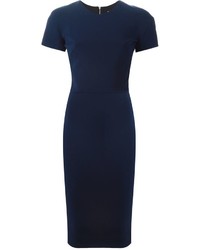 Темно-синее платье-миди от Victoria Beckham