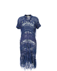 Темно-синее платье прямого кроя крючком от Junya Watanabe Comme Des Garçons Vintage