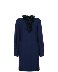 Темно-синее платье прямого кроя от Lanvin