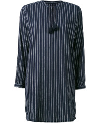 Темно-синее платье-рубашка в вертикальную полоску от Woolrich