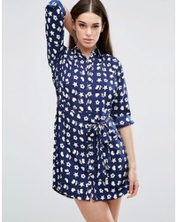 Темно-синее платье-рубашка с цветочным принтом от AX Paris