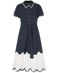 Темно-синее платье-рубашка от Lela Rose