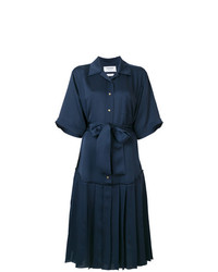 Темно-синее платье-рубашка от Thom Browne