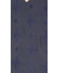 Темно-синее платье с вышивкой от WAYF