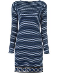 Темно-синее платье с геометрическим рисунком от MICHAEL Michael Kors