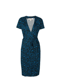 Темно-синее платье с запахом с принтом от Dvf Diane Von Furstenberg