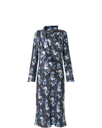 Темно-синее платье с запахом с цветочным принтом от Bianca Spender