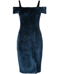 Темно-синее платье с открытыми плечами от Yigal Azrouel