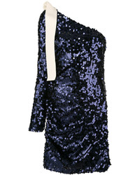 Темно-синее платье с пайетками от MSGM
