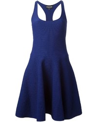 Темно-синее платье с плиссированной юбкой от Emporio Armani