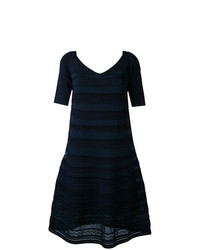 Темно-синее платье с пышной юбкой с вышивкой от D-Exterior
