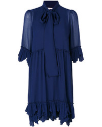 Темно-синее платье с рюшами от See by Chloe