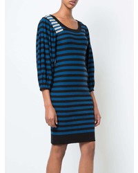 Темно-синее платье-свитер в горизонтальную полоску от Sonia Rykiel