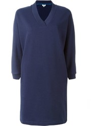 Темно-синее платье-свитер с принтом от Kenzo