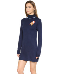 Темно-синее платье-свитер
