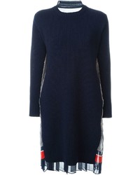 Темно-синее платье-свитер от Sacai