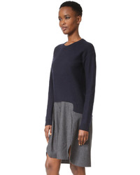 Темно-синее платье-свитер от Carven