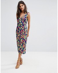 Темно-синее платье от Warehouse