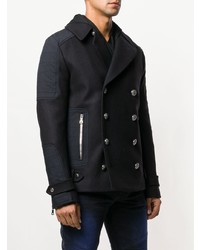 Темно-синее полупальто от Balmain