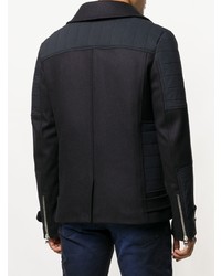 Темно-синее полупальто от Balmain