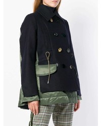 Женское темно-синее полупальто от Sacai