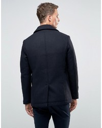 Темно-синее полупальто от Selected