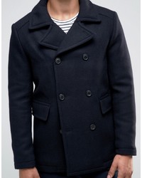 Темно-синее полупальто от Selected