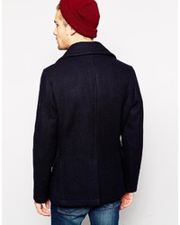 Темно-синее полупальто от Selected