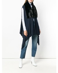 Темно-синее пончо от Steffen Schraut