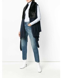 Темно-синее пончо от Steffen Schraut