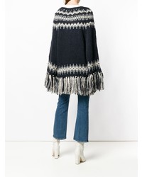 Темно-синее пончо от Semicouture