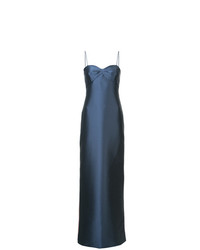 Темно-синее сатиновое вечернее платье от Sachin + Babi