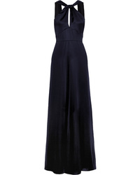 Темно-синее сатиновое вечернее платье от Temperley London